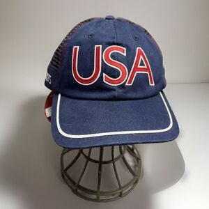2004 USA Olympic Team‎ Official Roots Logo Hat Blue Mesh Adjustable Strap NWT